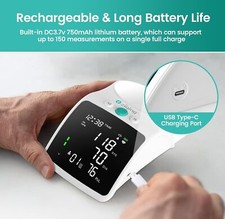 HD LED Blood Pressure Monitor Portable Upper Arm Large Cuff Monitor for Adult US