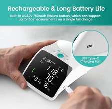 HD LED Blood Pressure Monitor Portable Upper Arm Large Cuff Monitor for Adult US