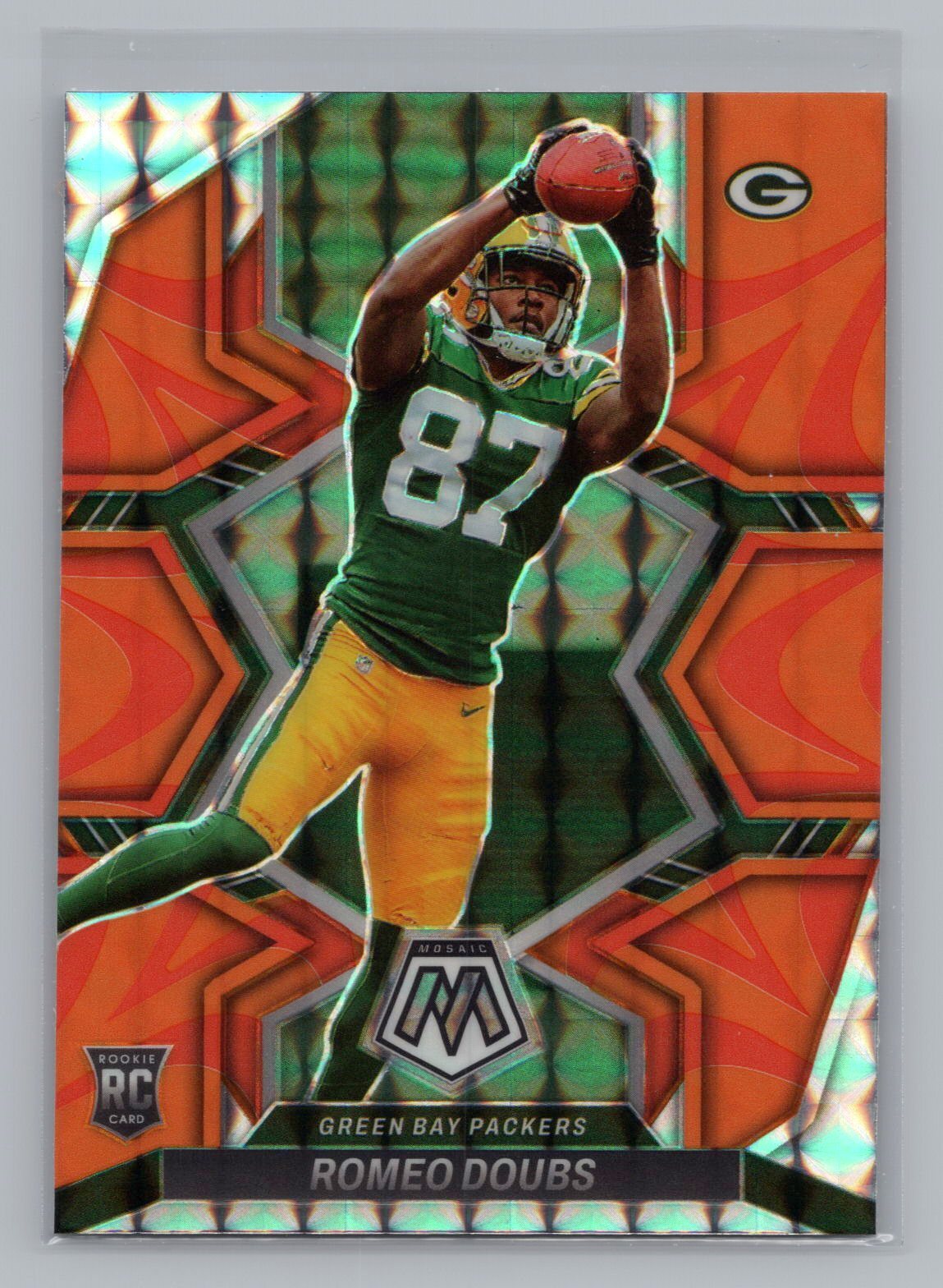 2022 Panini Mosaic #341 Romeo Doubs Mosaic Reactive Orange