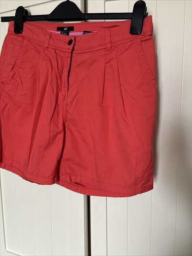 H&M Ladies Orange Pure Cotton Shorts Size 10 - Picture 3 of 7