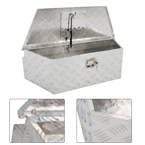 Aluminum Alloy Tool Box w/single strut w/ Lock & Keys Storage 39" x 16.5" x 12" - Picture 9 of 11