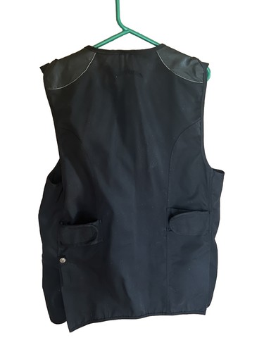 Deerhunter Shooting Gilet Black Cotton Leather Waistcoat Men’s Large Never Worn - Picture 2 of 5