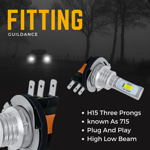 Fits Audi A3 8V Led DRL High Main Beam Xenon White Headlight Bulbs 2012-2020 12v - Picture 7 of 13