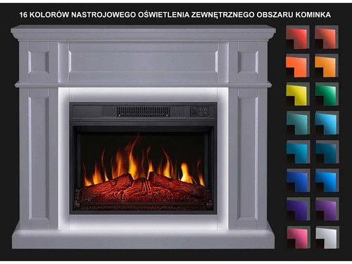ArtiFlame Linz AF23S elektrischer Kamin LED Flammeneffekt 1,8 kW Weiß bis 30 m - Bild 4 von 9