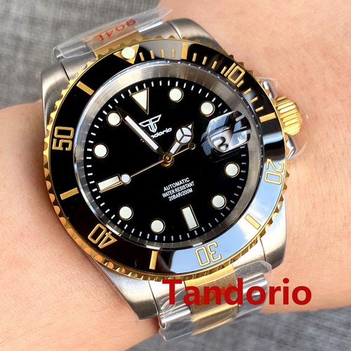20ATM Diving Tandorio 40mm Sapphire Glass Japan NH35A Two Tone Mens Auto Watch - Picture 13 of 22