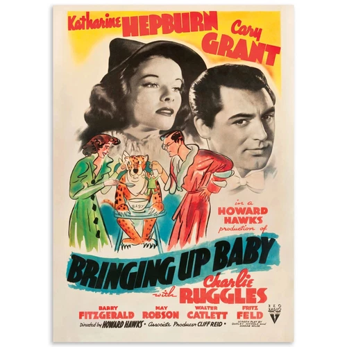 Bringing Up Baby 20x28 Vintage Movie Poster, Reproduction Wall Decor Art