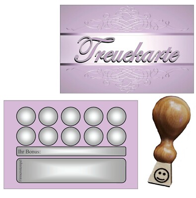 Bonuskarten Treuekarten neutral Kosmetik Friseur Nagelstudio Kaffee V3 flieder