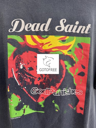 GOTOFREE 25SS SAINT NEW VINTAGE BLACK T SHIRT CREW PULLOVER DEAD SUMMER TOP TEE - Picture 6 of 9