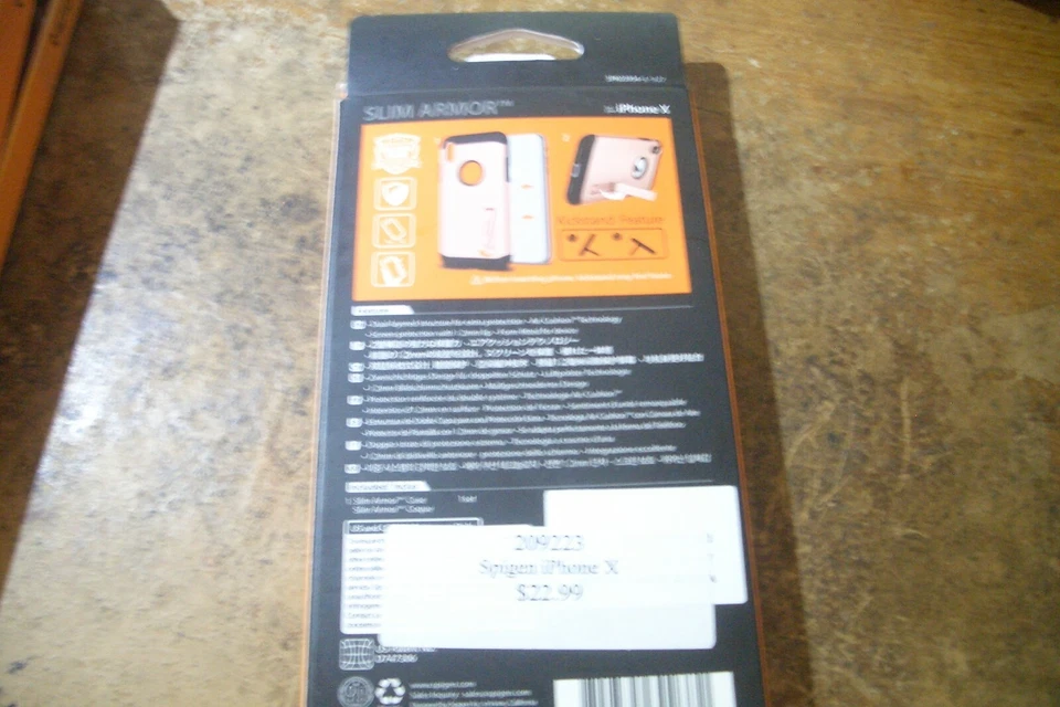 Funda Spigen Slim Armor Kickstand Rubor Dorada para iPhone X Foto 2 de 2