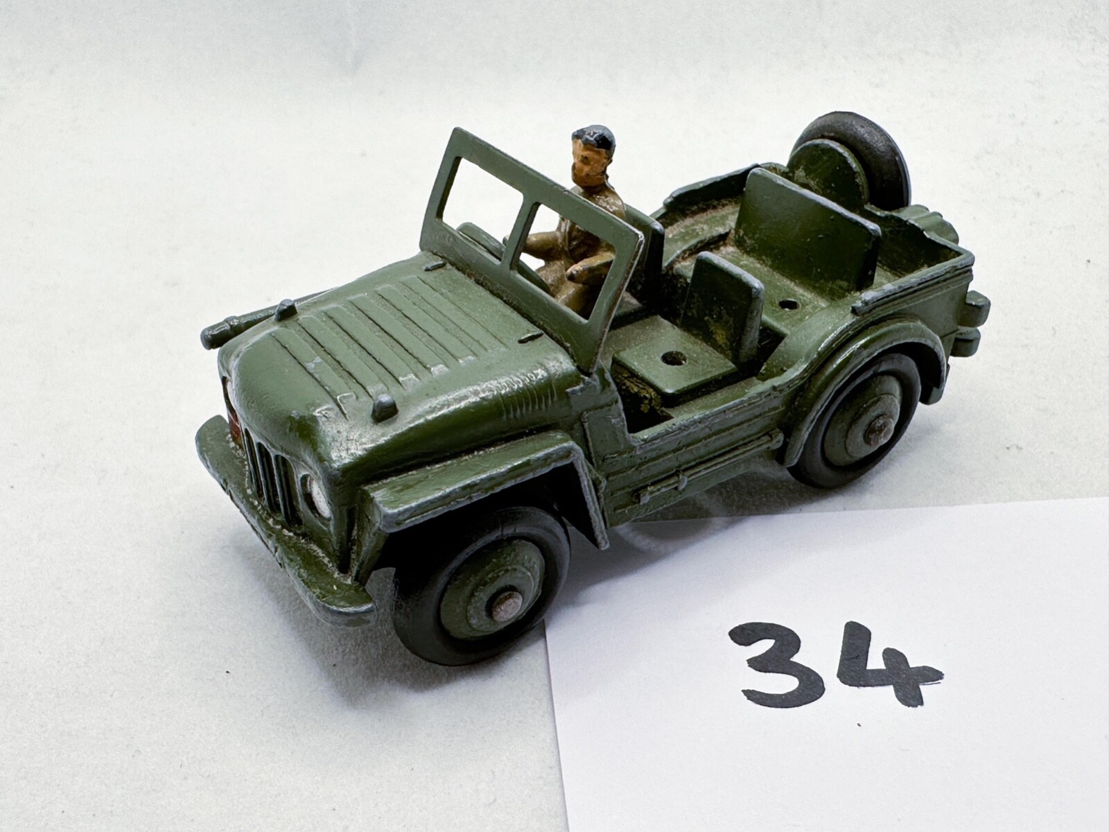 DINKY TOY 674 AUSTIN CHAMP JEEP ARMY MILITARY DIECAST MODEL CAR RIDGED HUBS MINT