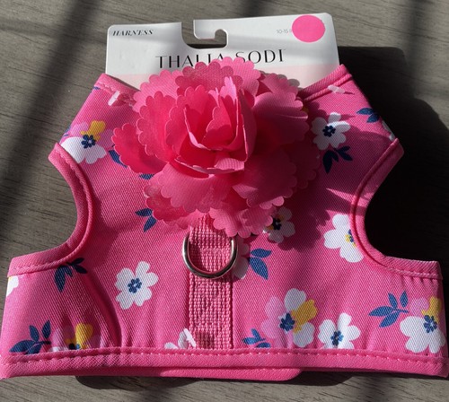 THALIA SODI HIT PINK FLORAL PRINT WITH PINK FLOWER Harness Puppy/Dog MED NWT - Picture 1 of 3