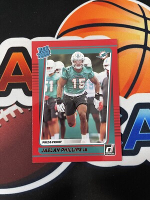 Jaelan Phillips 2021 Rated Rookie RC Red Press Proof Donruss Miami Dolphins #336