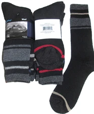 3 Pairs Mens Wool Blend Extra Cushioned Mid Calf Heavy Duty Thermal Boot Socks