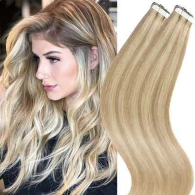 200G Skin Weft Tape In Russian Real Remy Human Hair Extensions Full Head Thick