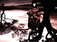 Anime enma ai girls kimono dark eyes flowers Custom Gaming Mat Desk