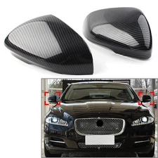 US 1Pair Rear Outside Mirror Cover Cap For Jaguar XJ XF XK XE etc Carbon Fiber