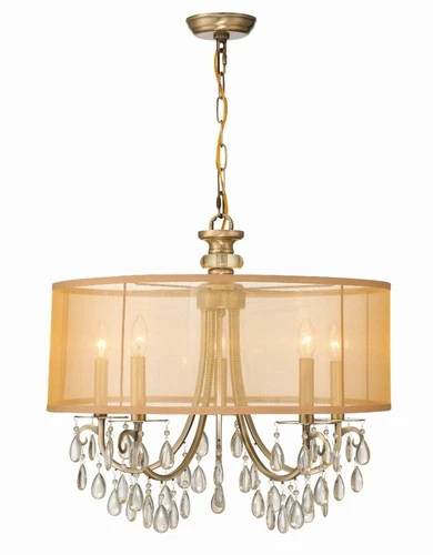 Hampton Collection Antique Brass 24" Wide Chandelier - Picture 3 of 10