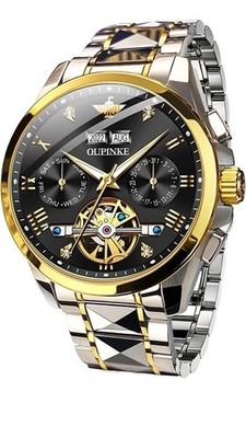 OUPINKE Men's Wrist Watch Automatic Mechanical Tungsten Steel Luxury Gift NEW