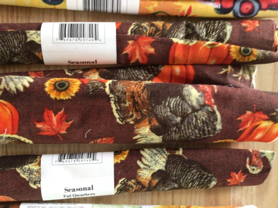 Seven Fat Quarters Seasonal Autumn Thanksgiving David Textiles - Image 2 of 4