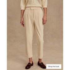 Varley Nell Corduroy Tapered Pants Cream Womens 27" High Rise Quiet Luxury