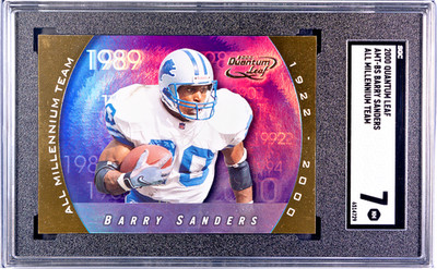2000 Leaf Quantum All Millennium Team #AMT-BS Barry Sanders (No#) DET HOF SGC 7
