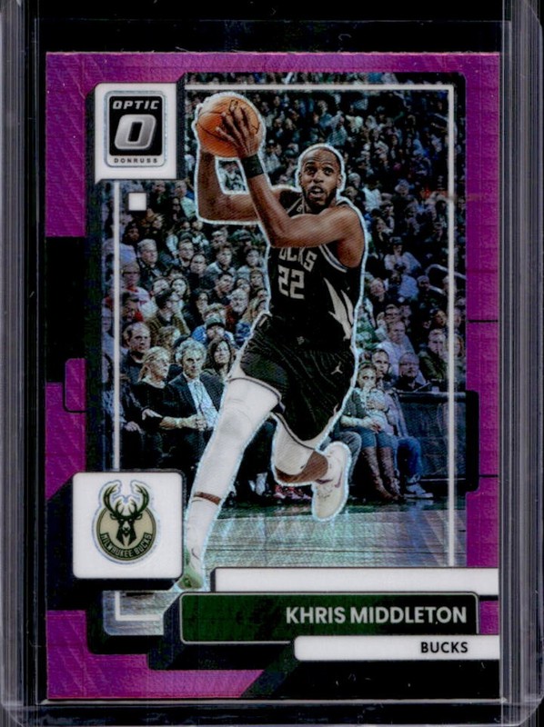 2022-23 Panini Donruss Optic Khris Middleton Hyper Pink #82 Bucks