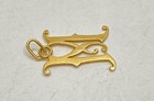 14K Yellow Gold Initial M Letter Pendant Gothic Calligraphy Style 1.6g — photo 3