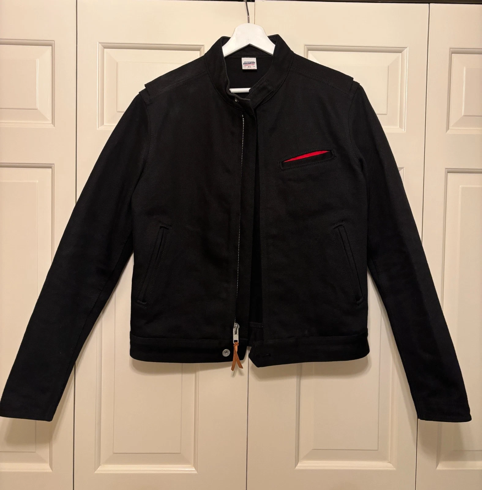 Iron Heart 21oz Denim Rider's Jacket - Superblack Non-Fade Size L 40