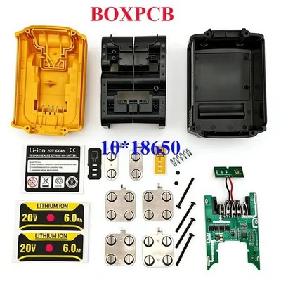 Akkukoffer und Schutzplatine für Dewalt für DCB200 DCB203 10 Zellen