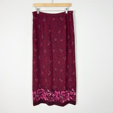 90s Y2K Floral Maxi Skirt Fairy Romantic Classic Career Size 12 Women's