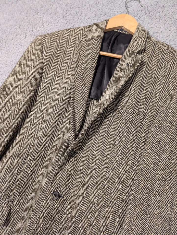 Blazer Polo Ralph Lauren Espiga Lino Seda Lana Para Hombre Talla 38R Traje Chaqueta Foto 2 de 4