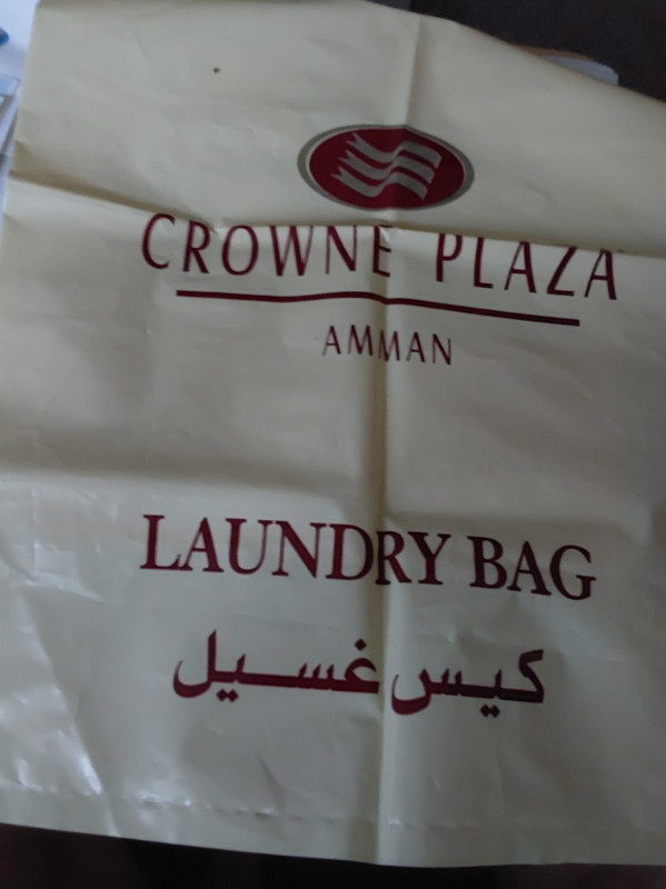 NEW PLASTIC LAUNDRY BAG - CROWN PLAZA   AMMAN  JORDAN