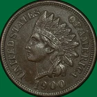 1900 Indian Head Cent Almost Uncirculated AU Coin, Corrosion #42845