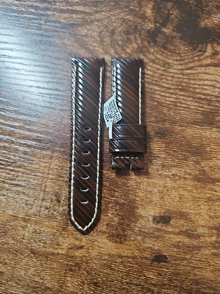 Reloj Panerai RIVA 22/20 mm vintage correa de cuero marrón OEM para hebilla Tang  Foto 2 de 4