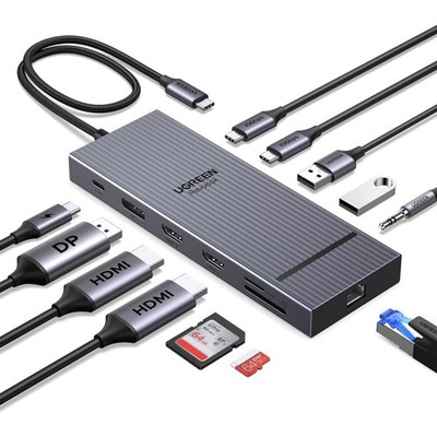 in-1 USB C Docking Station, 2 HDMI, DisplayPort, 100W Power Delivery