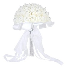 Wedding Bridal Bouquet, Handmade Crystal Ribbon Rhinestone Wedding Bridesmaid...