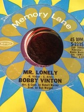 Bobby Vinton, Mr. Lonely / There! I've Said It Again ~ Memory Lane 45 +sleeve