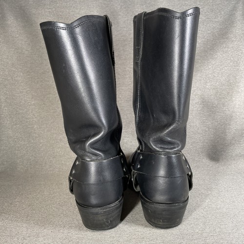 Sz 10.5D Mens Dingo Dean Harness Square Toe Cowboy Moto Black Leather Boots - Bild 5 von 14