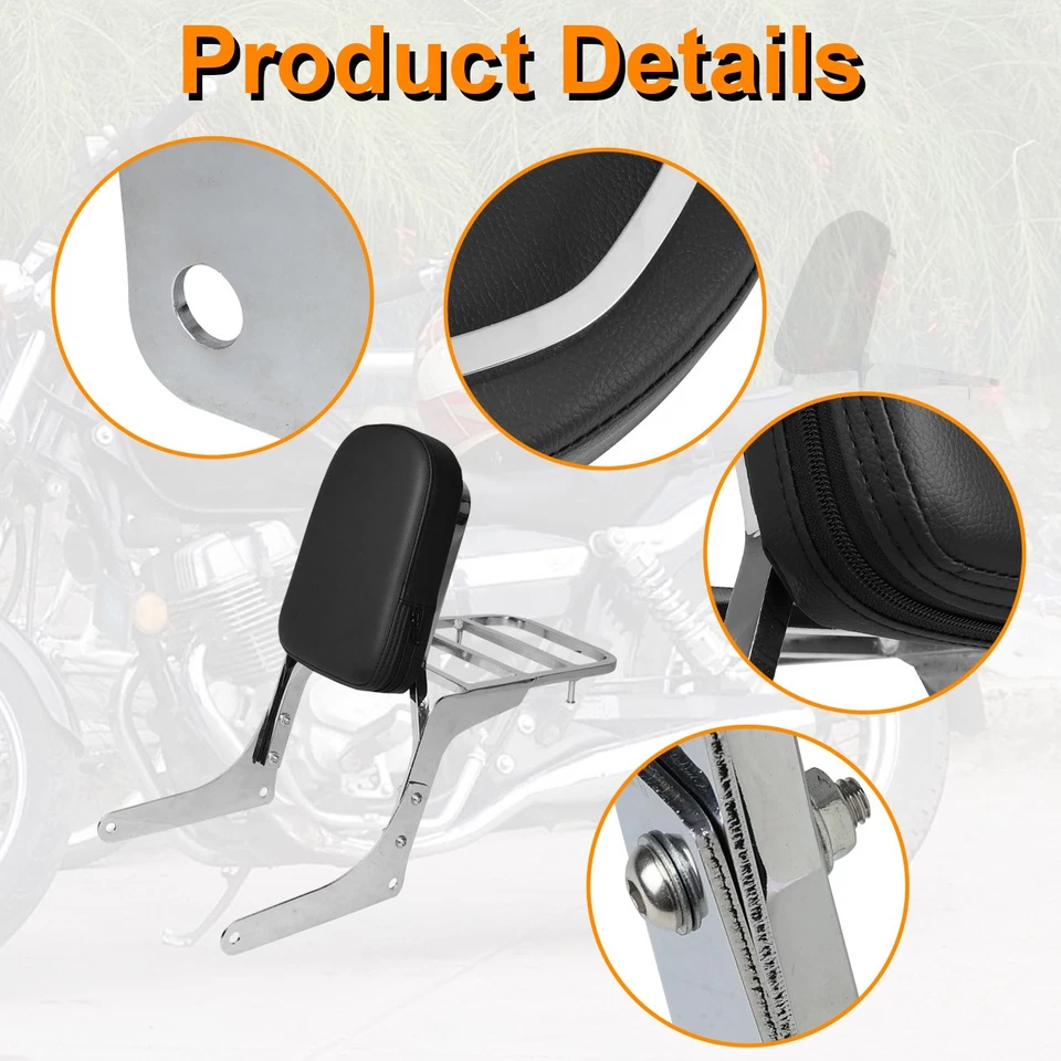 Fits For Rebel 250 CA250 CMX250 All Years Backrest Sissy Bar with Luggage Rack - Imagem 2 de 4