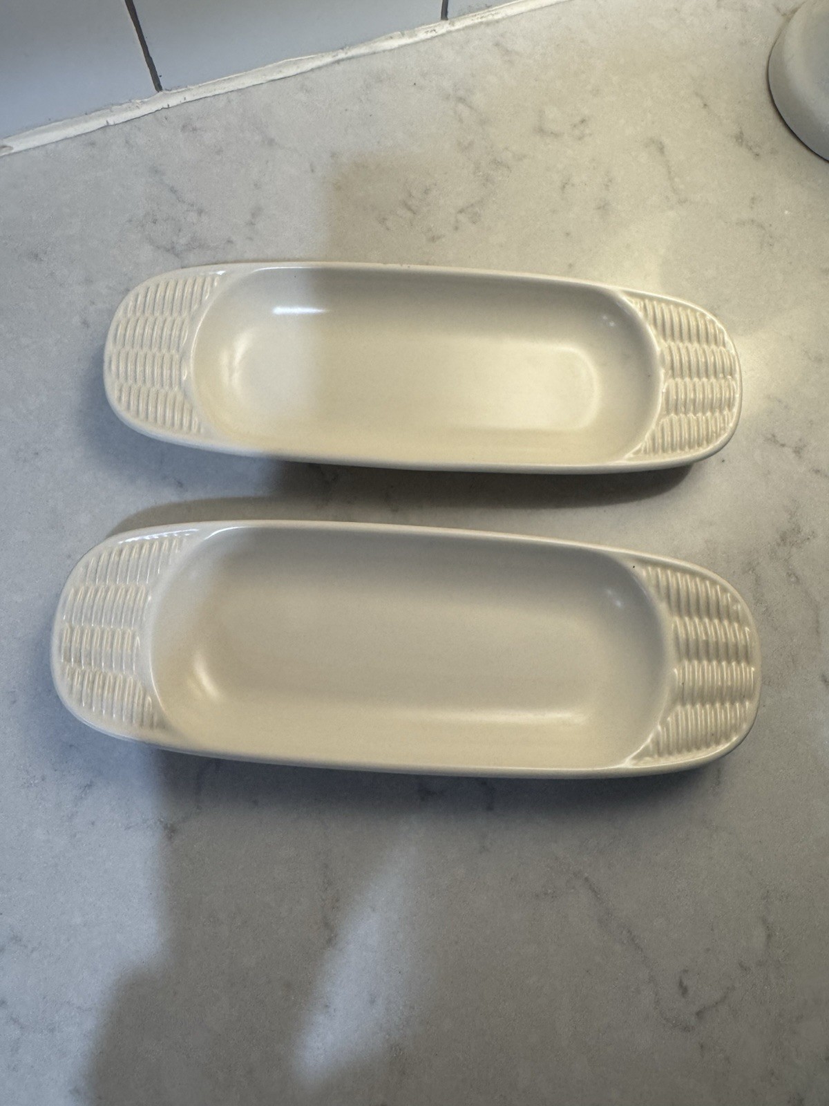 Pfaltzgraff Basketweave Oblong Cheese and Cracker Serving Trays Set of 2