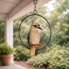 Kookaburra Bird Ornament in 20cm Metal Hanging Ring Garden Decor Australian Nati