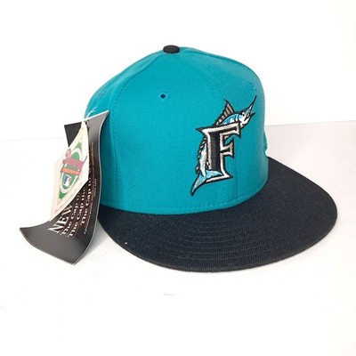 Vintage 90s Florida Marlins Hat New Era Diamond Pro Model 7 Wool USA