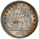 1877 25C-Seated Liberty Silver Quarter -- Uncirculated Details, Cleaned