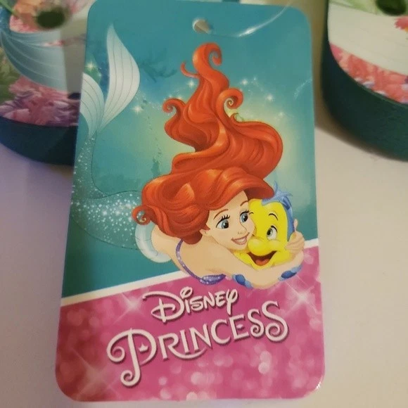 NEW Disney Little Mermaid Toddler Girls' Size 5/6 Flip-Flop Sandals (blue sole) - Image 3 of 4