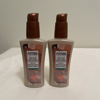 AMBI Even & Clear Complexion Facial Cleanser Vitamin C; TWO BOTTLES, NEW, 7oz