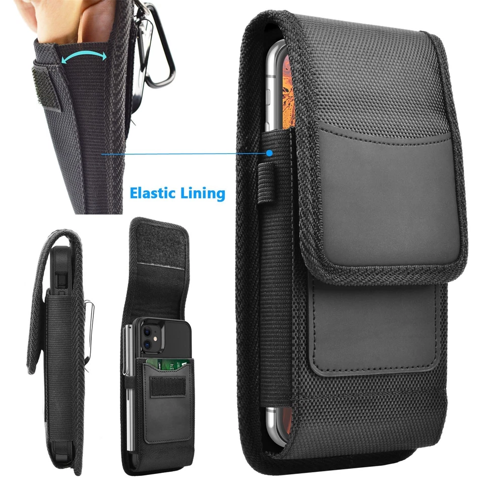 Funda de teléfono celular para Samsung S25 FE S24 Ultra A16 bolsa de nailon con soporte para cinturón Foto 3 de 4