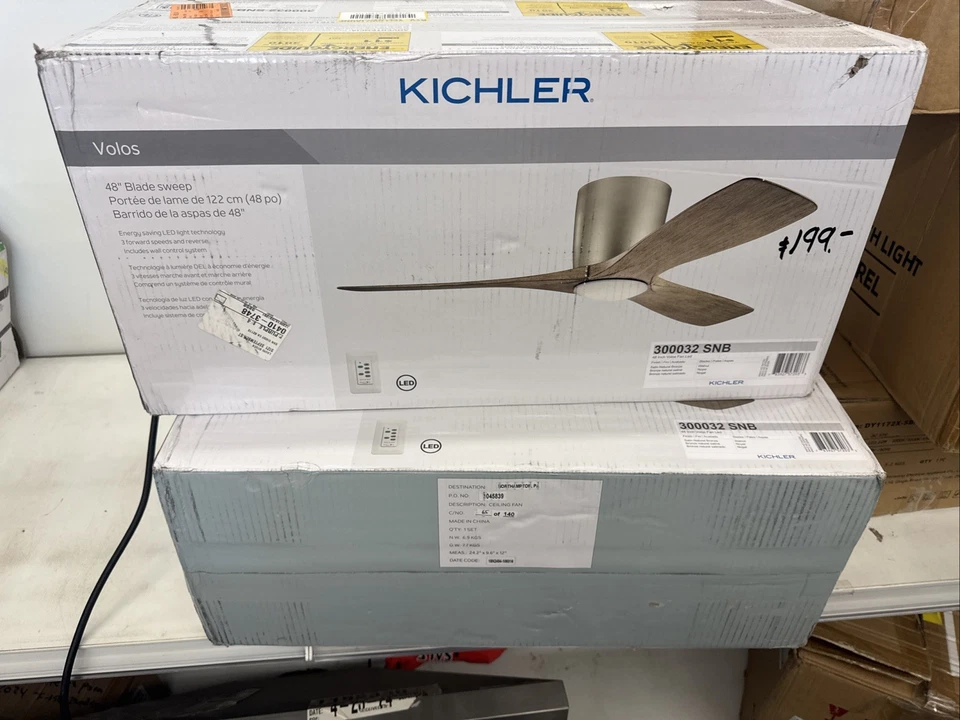 Kichler Volos 48in Ceiling Fan - Satin Natural Bronze (300032SNB) - Image 2 of 4