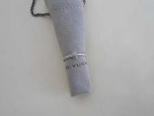 350 David Yurman Sterling Silver Quatrefoil Stack Ring w/ Pave Diamonds Size 7