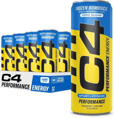 Energy Drink 12Oz (Pack of 12) - Frozen Bombsicle - Sugar Free Pre Workout Perfo