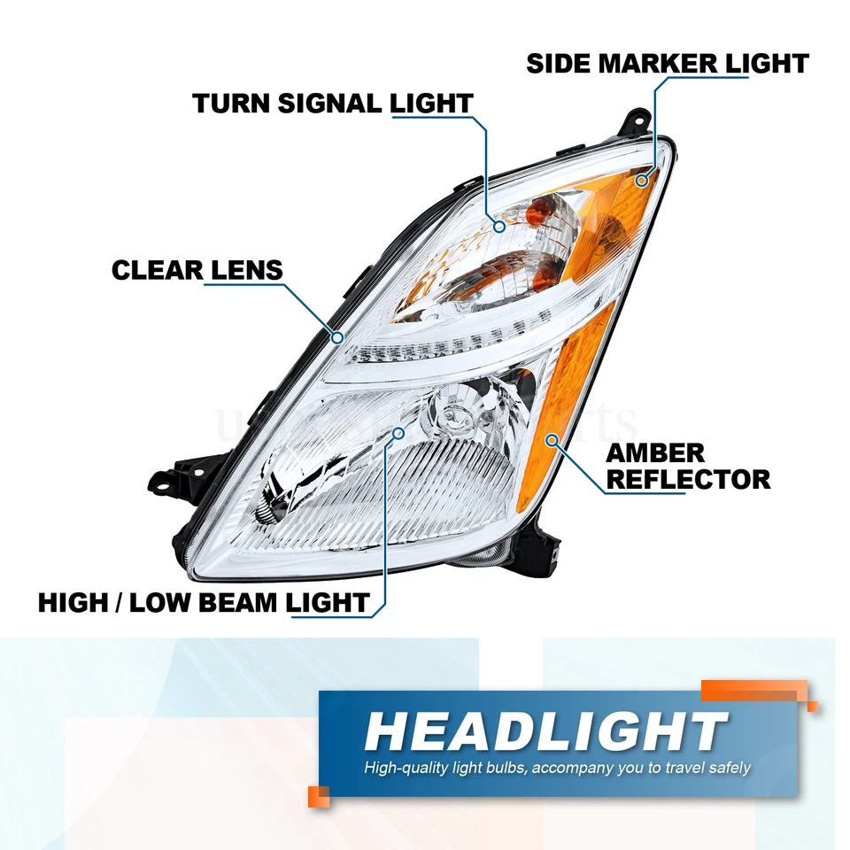 Par de faros halógenos derecho izquierdo Toyota Prius 2006 2007 2008 2009 Foto 4 de 4